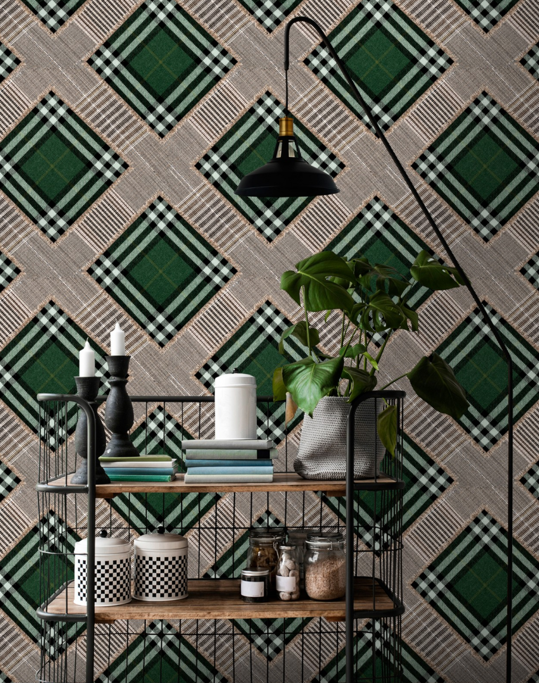 Checkered Patchwork, British Green