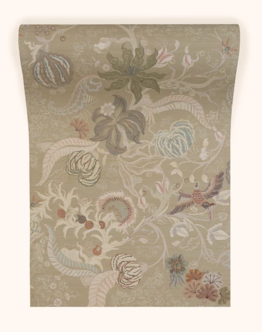 Chintz 21 Grasscloth, Sepia Stone