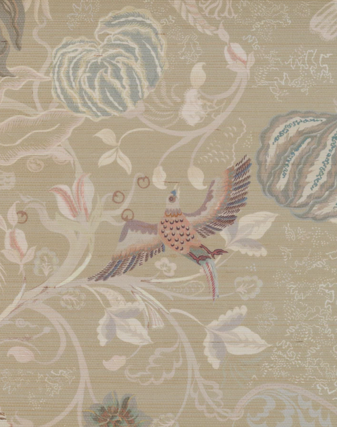 Chintz 21 Grasscloth, Sepia Stone