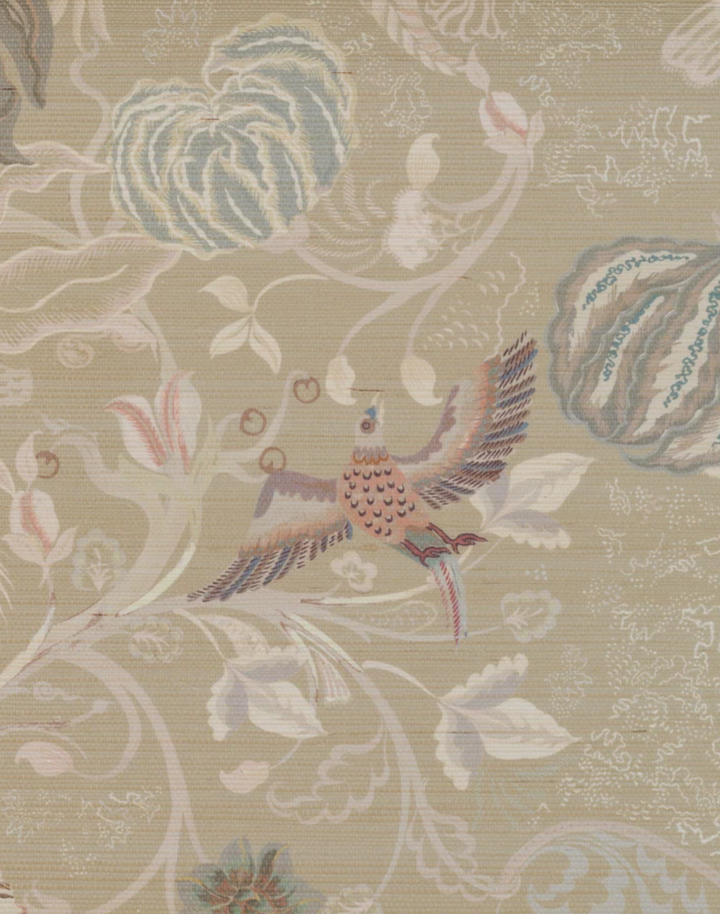Chintz 21 Grasscloth, Sepia Stone