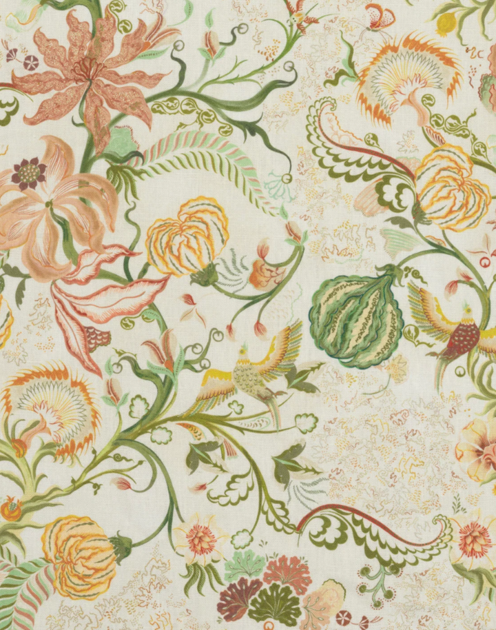 Chintz 21, Raffia Rose - Linen Fabric