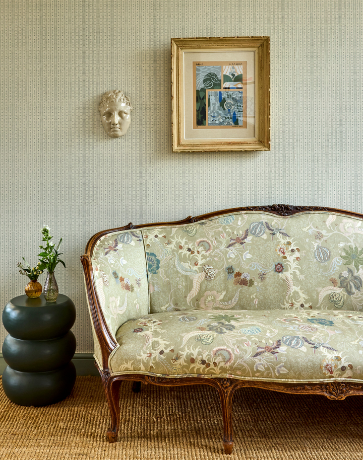 Chintz 21, Carmine Blue - Linen Fabric