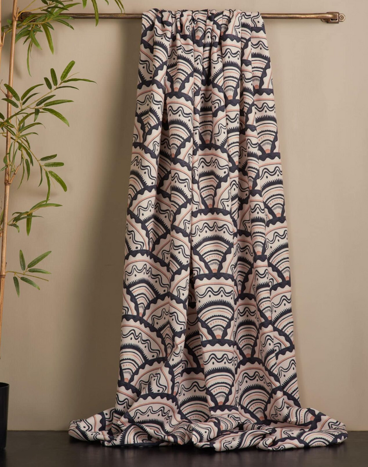 Clarice Herringbone Fabric, Noire