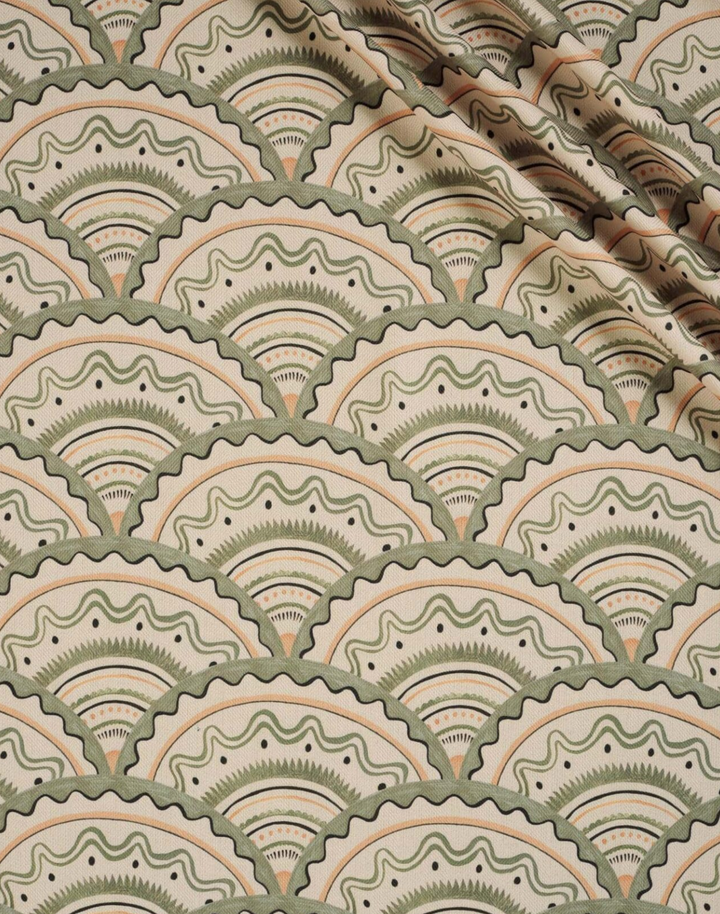Clarice Herringbone Fabric, Verte