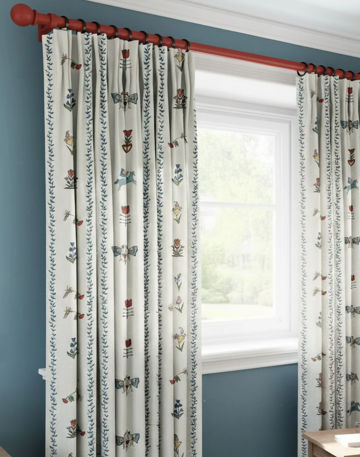 Dance Away in the Garden, Green - Linen Fabric