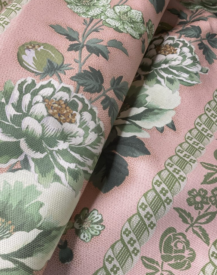 Dorothy, Blush Green - Linen Fabric