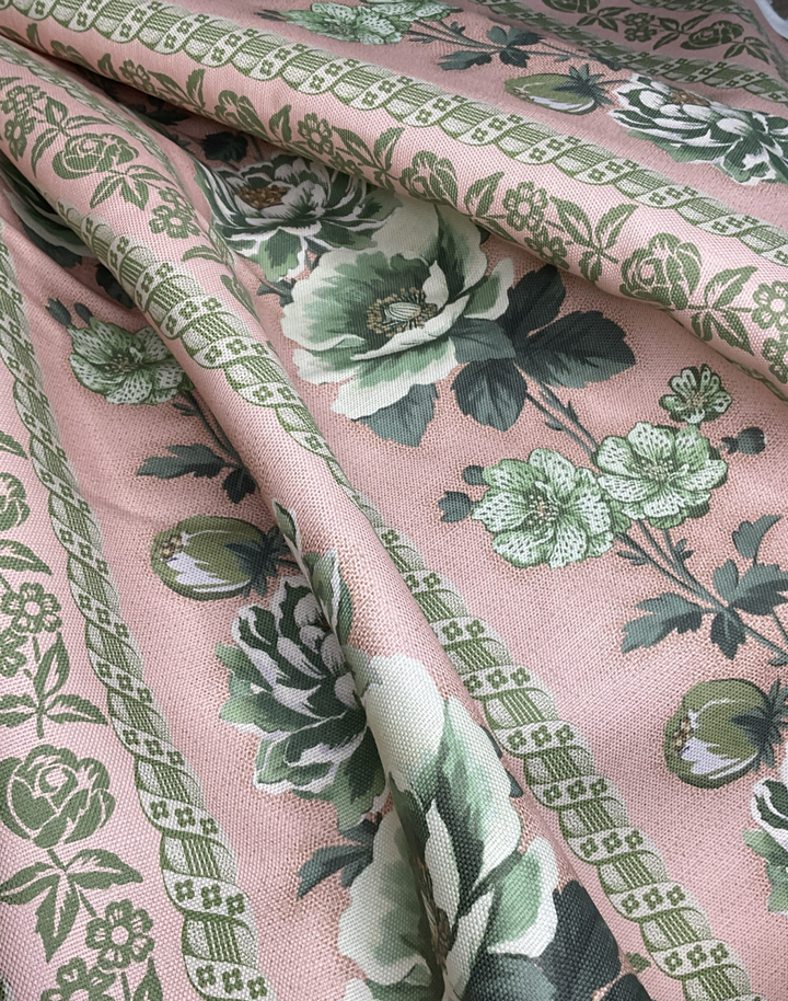 Dorothy, Blush Green - Linen Fabric