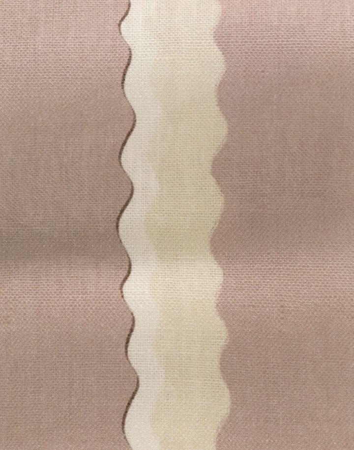 Double Scroll Stripe, Lilac - Linen Fabric