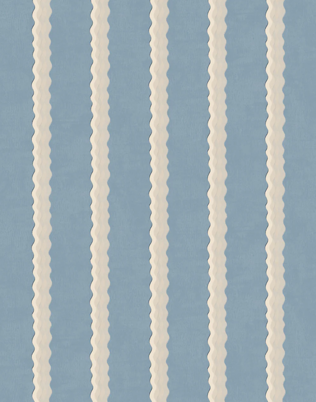 Double Scroll Stripe, Sky Blue - Linen Fabric