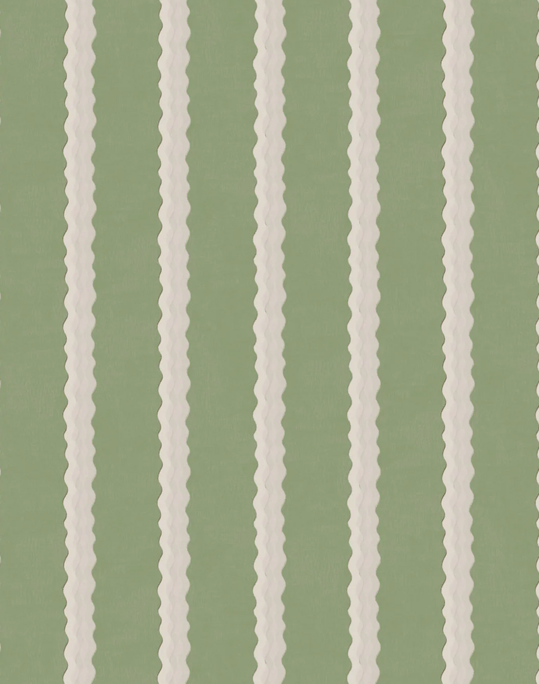 Double Scroll Stripe, Spring Green - Linen Fabric