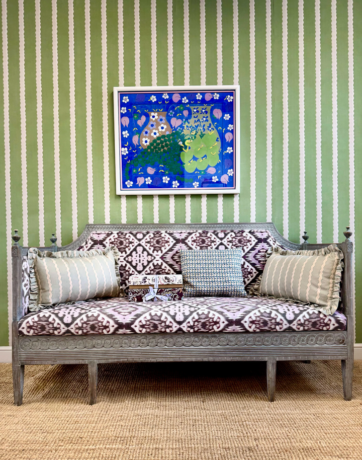 Double Scroll Stripe, Spring Green