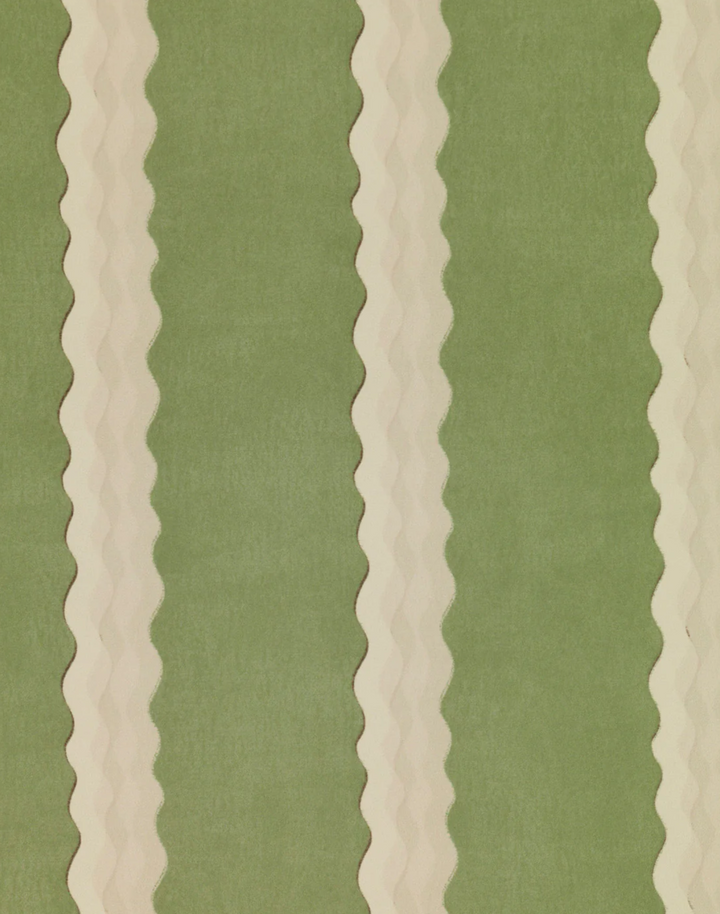 Double Scroll Stripe, Spring Green
