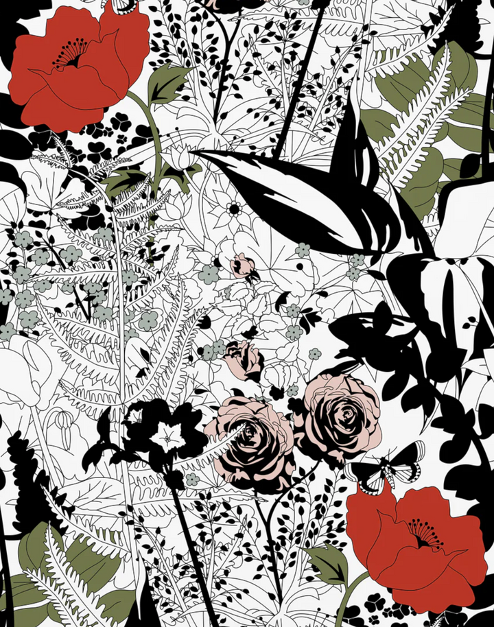 English Garden Wallpaper, Color