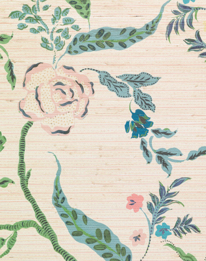 Eversley Grasscloth, Jade Rose