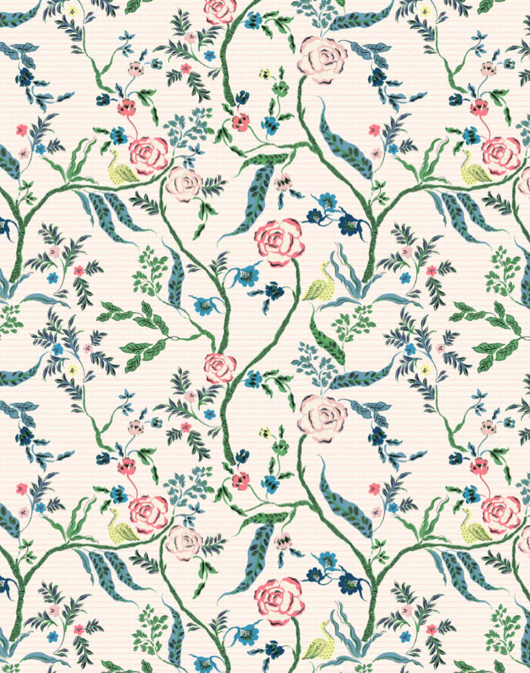 Eversley, Jade Rose - Linen Fabric