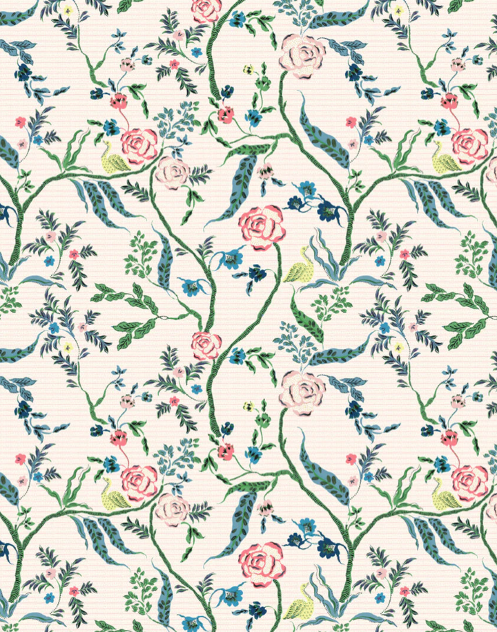Eversley, Jade Rose - Linen Fabric