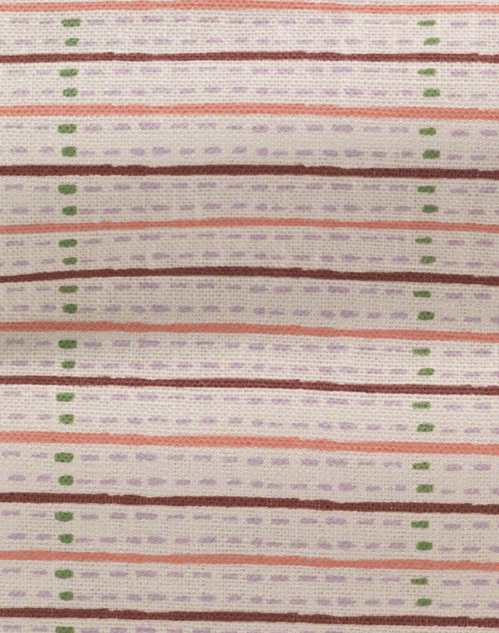 Eversley Stripe, Ground Sepia - Linen Fabric