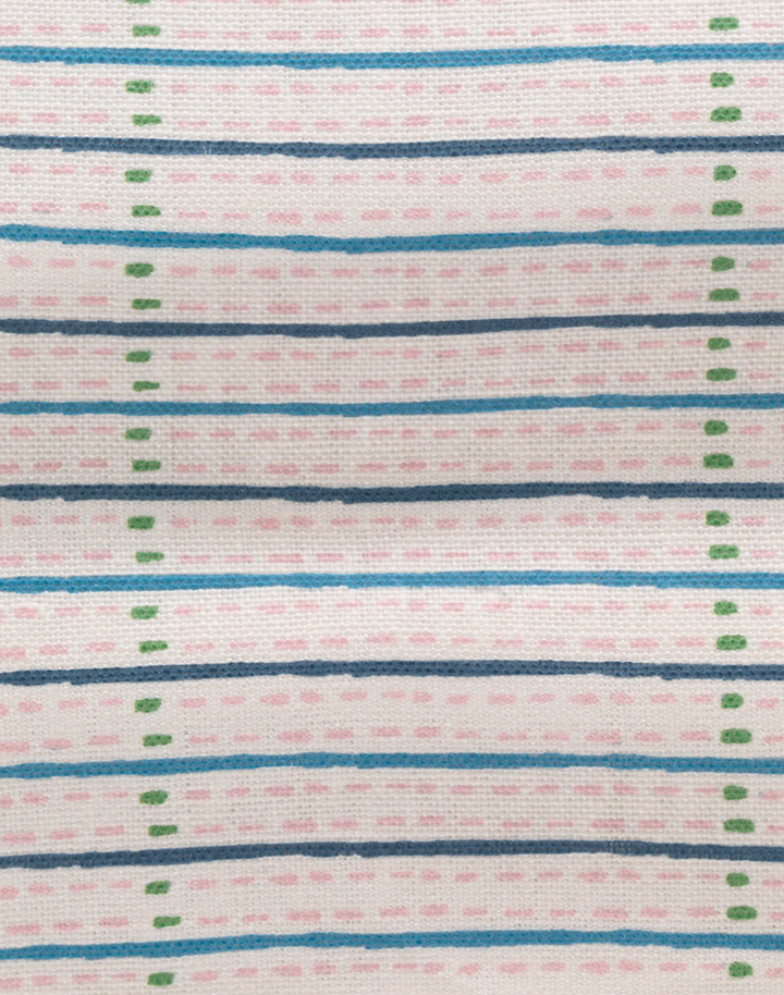 Eversley Stripe, Jade Rose - Linen Fabric
