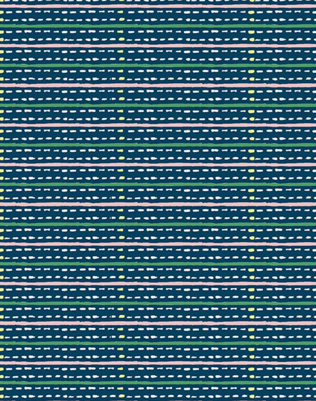 Eversley Stripe, Lake Rose - Linen Fabric