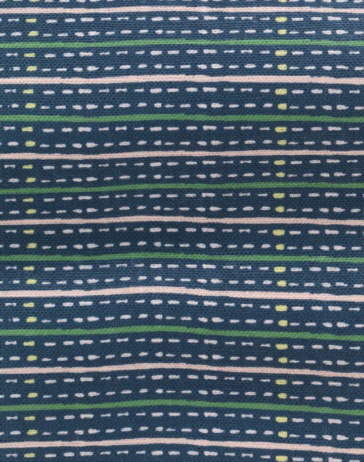 Eversley Stripe, Lake Rose - Linen Fabric