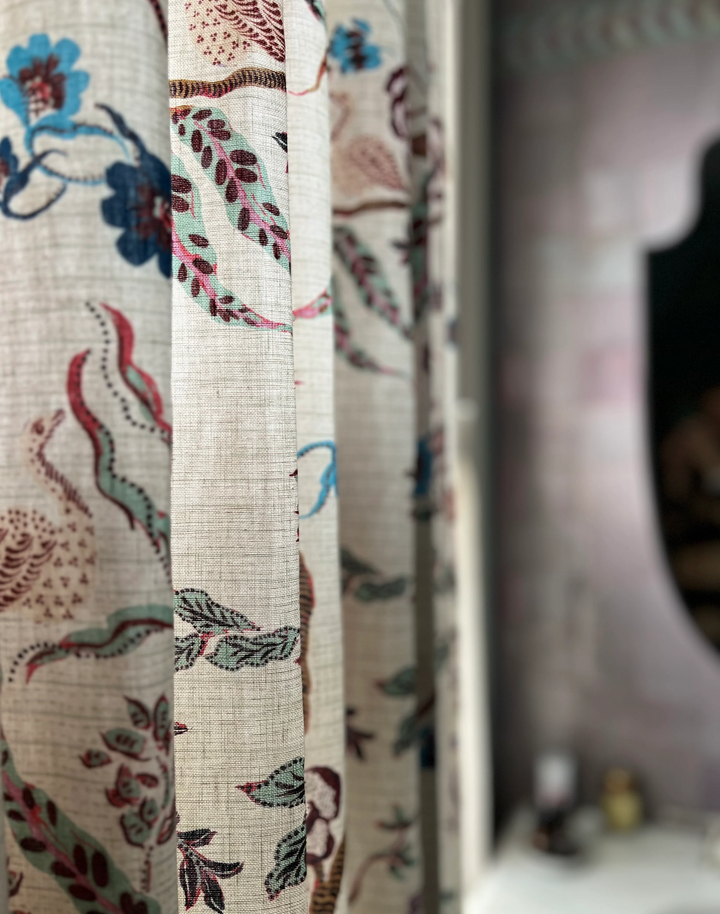 Eversley, Verdigris - Linen Fabric