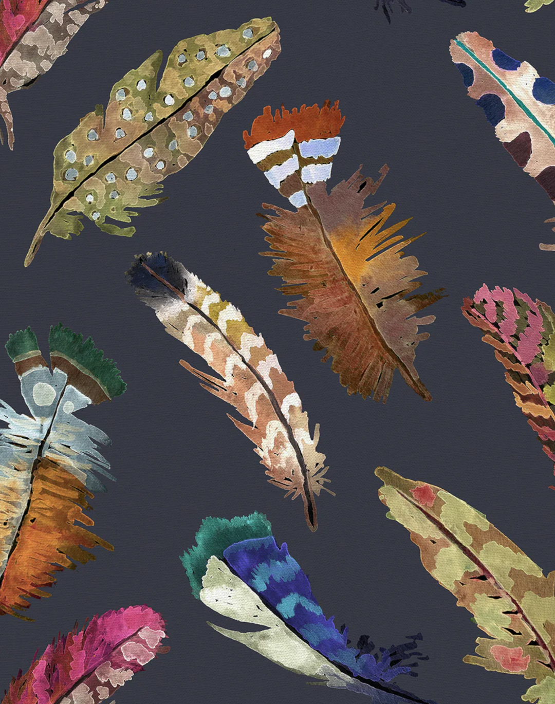 Feathers, Earth - Linen Fabric
