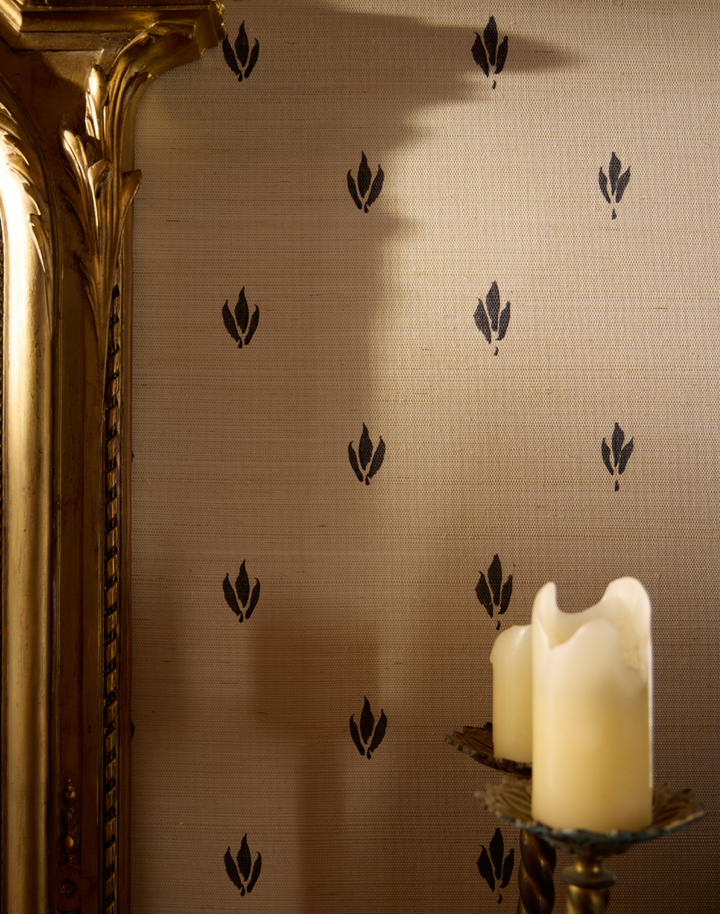Fleur Savage Grasscloth, Mist & Midnight WPLR0127
