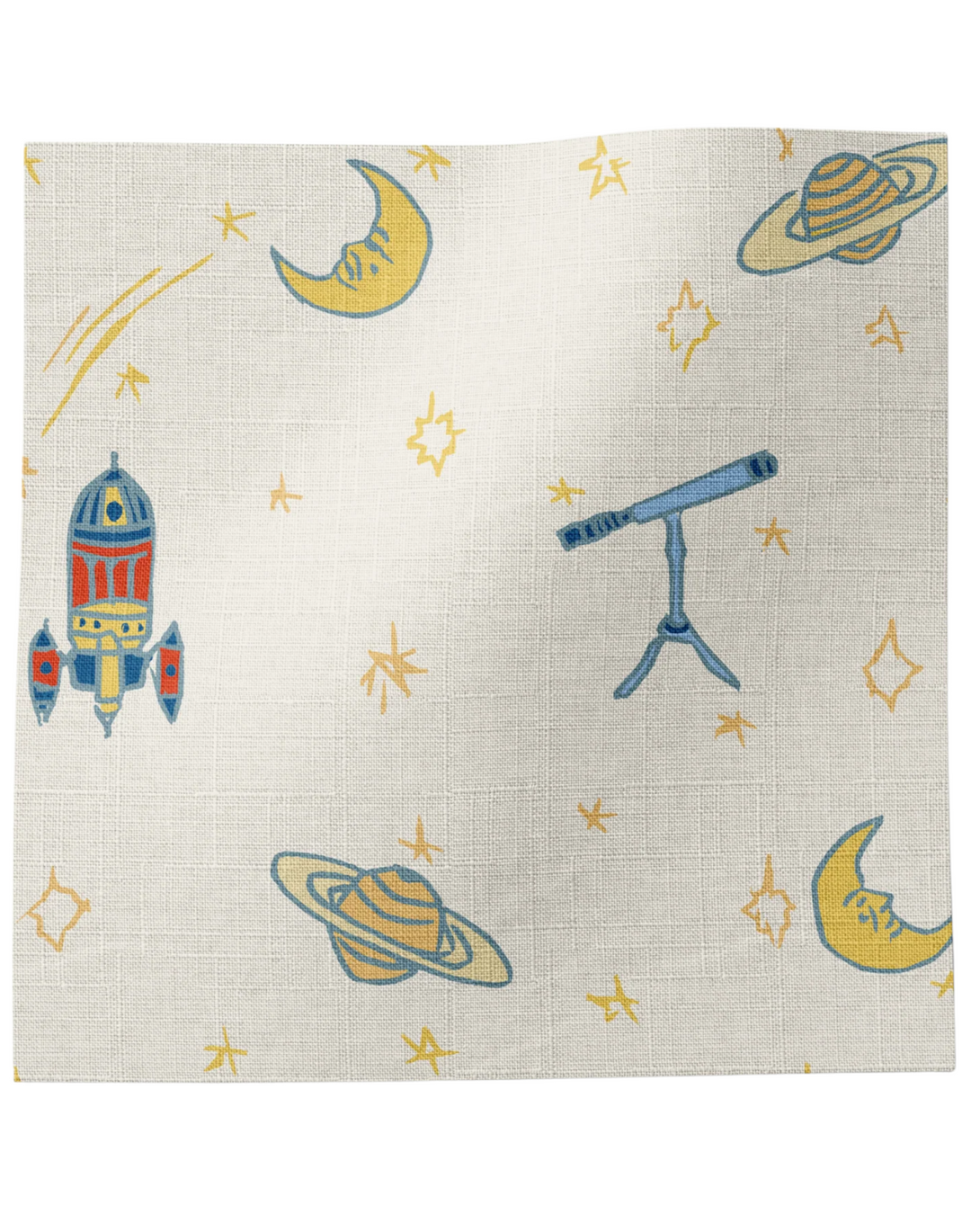 Float Away Into Sapce - Linen Fabric