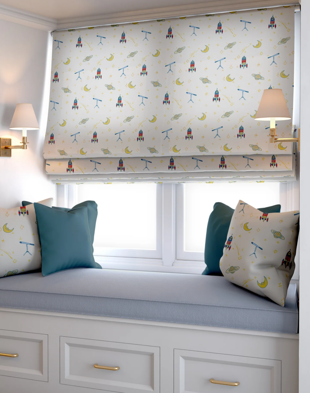 Float Away Into Sapce - Linen Fabric