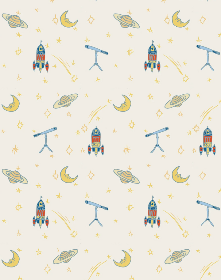 Float Away Into Sapce - Linen Fabric