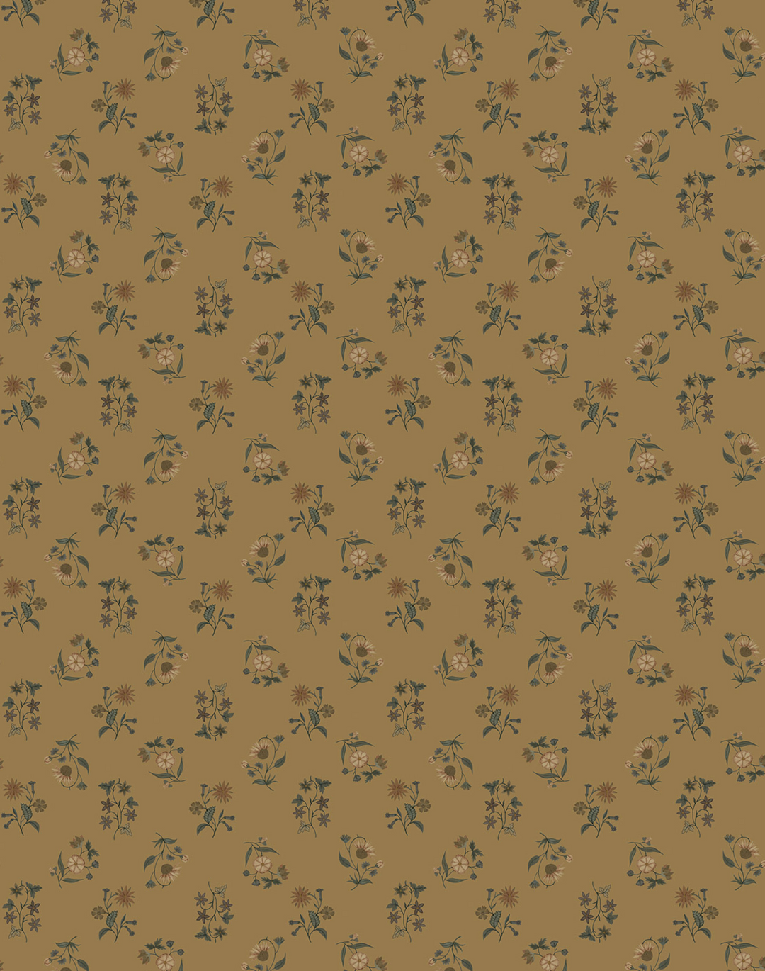 Floral Cascade Grasscloth, Toasted Almond WPLN0158