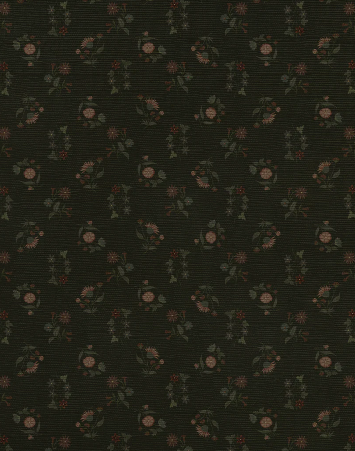 Floral Cascade Grasscloth, Velvet Void WPLN0159
