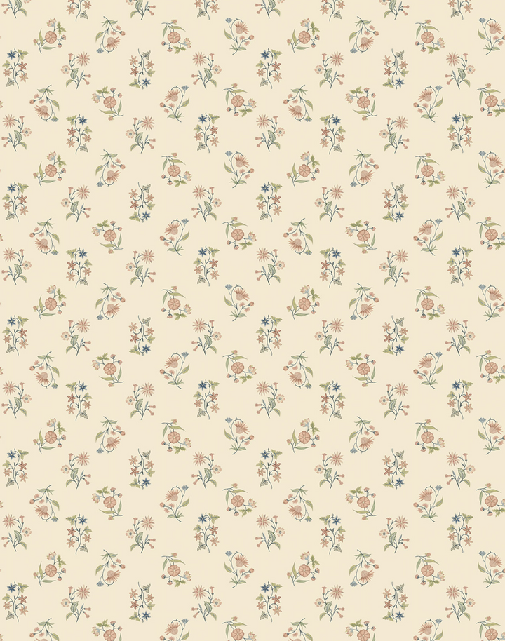 Floral Cascade Grasscloth, Warm Sandstone WPLN0160