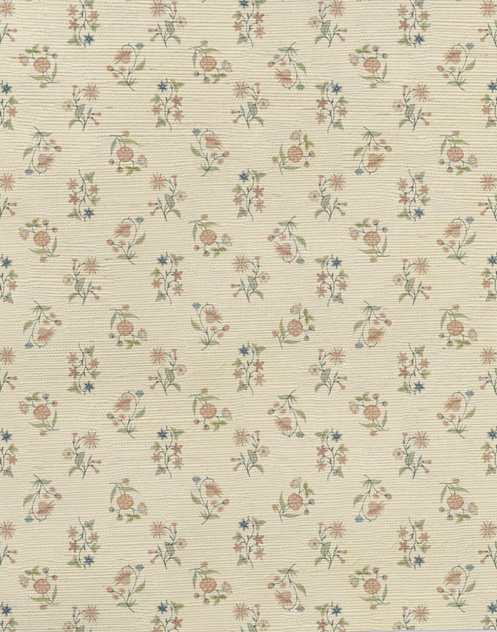 Floral Cascade Grasscloth, Warm Sandstone WPLN0160