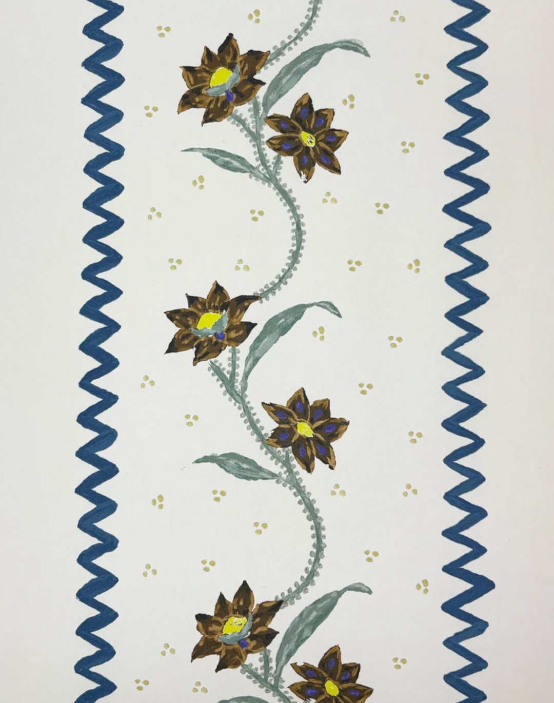 Floral Stripe, Midnight Truffle