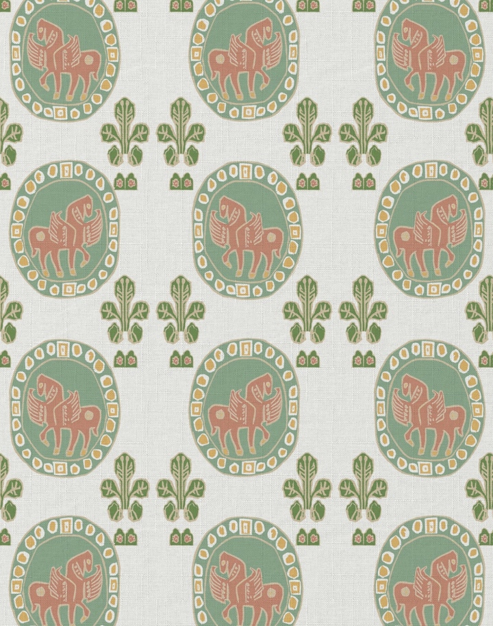 Flying Horse of Silk Road, Midday - Linen Fabric