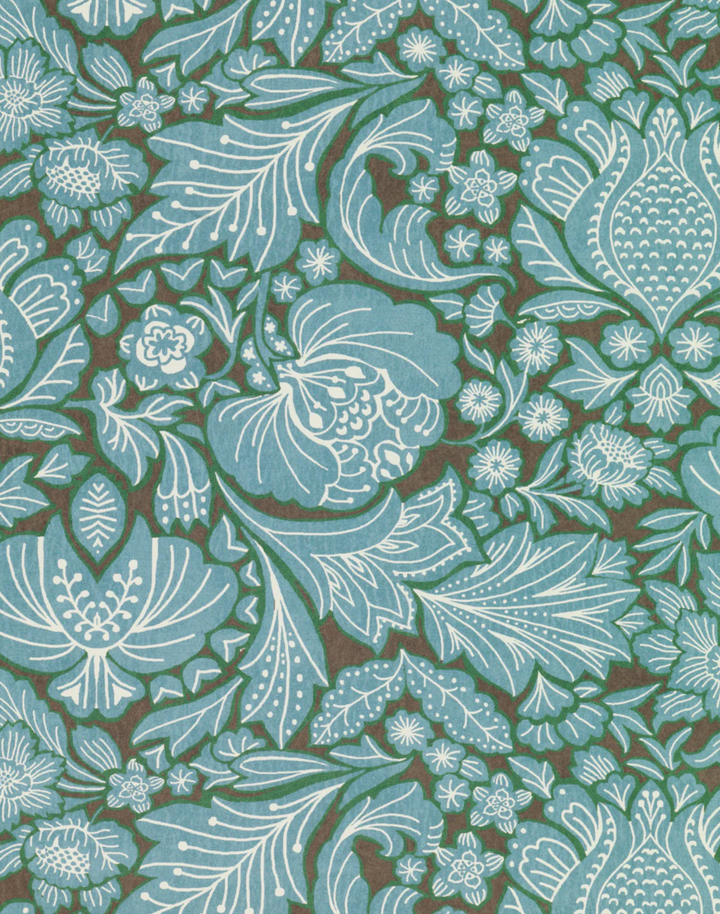 Folk Floral, Day Blue