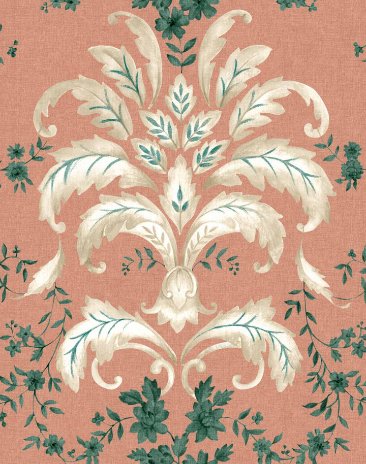 French Damask, Peach D00138