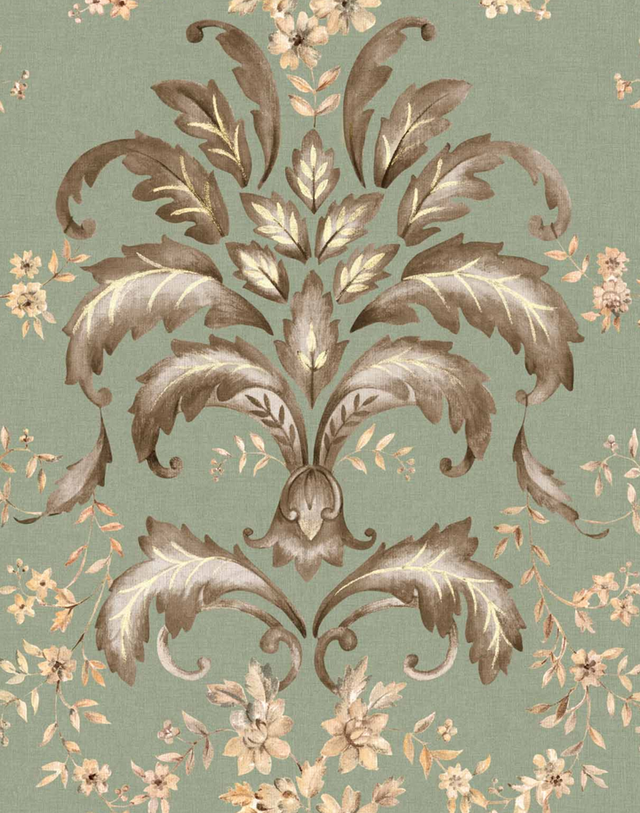 French Damask, Sage D00136