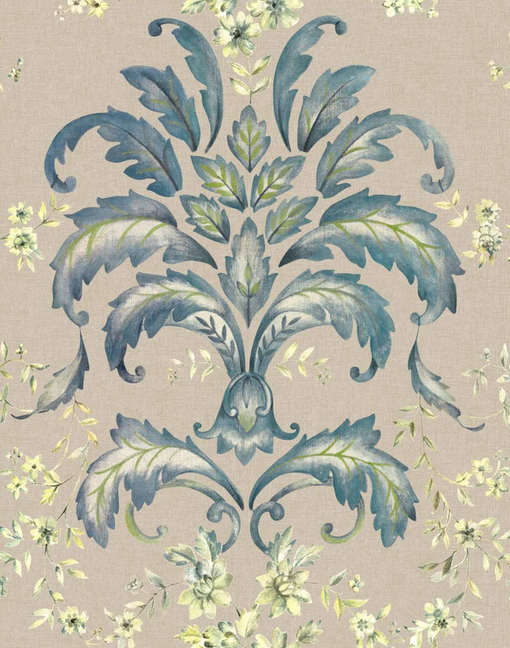 French Damask, Sapphire D00137
