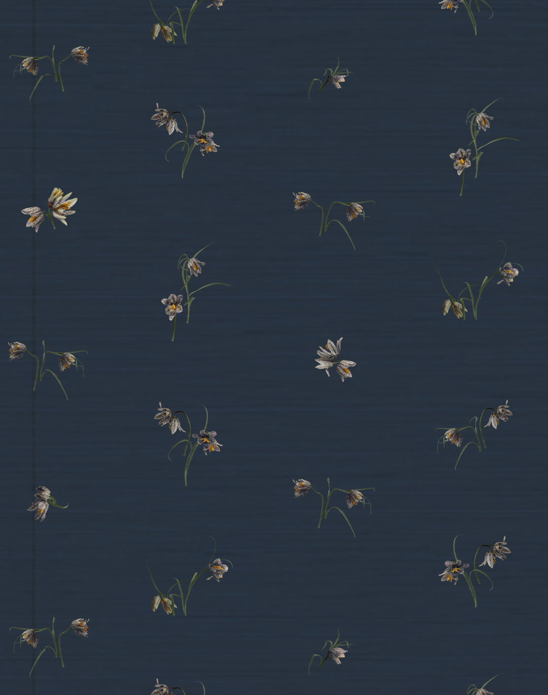 Fritillaria Grasscloth, Navy Night