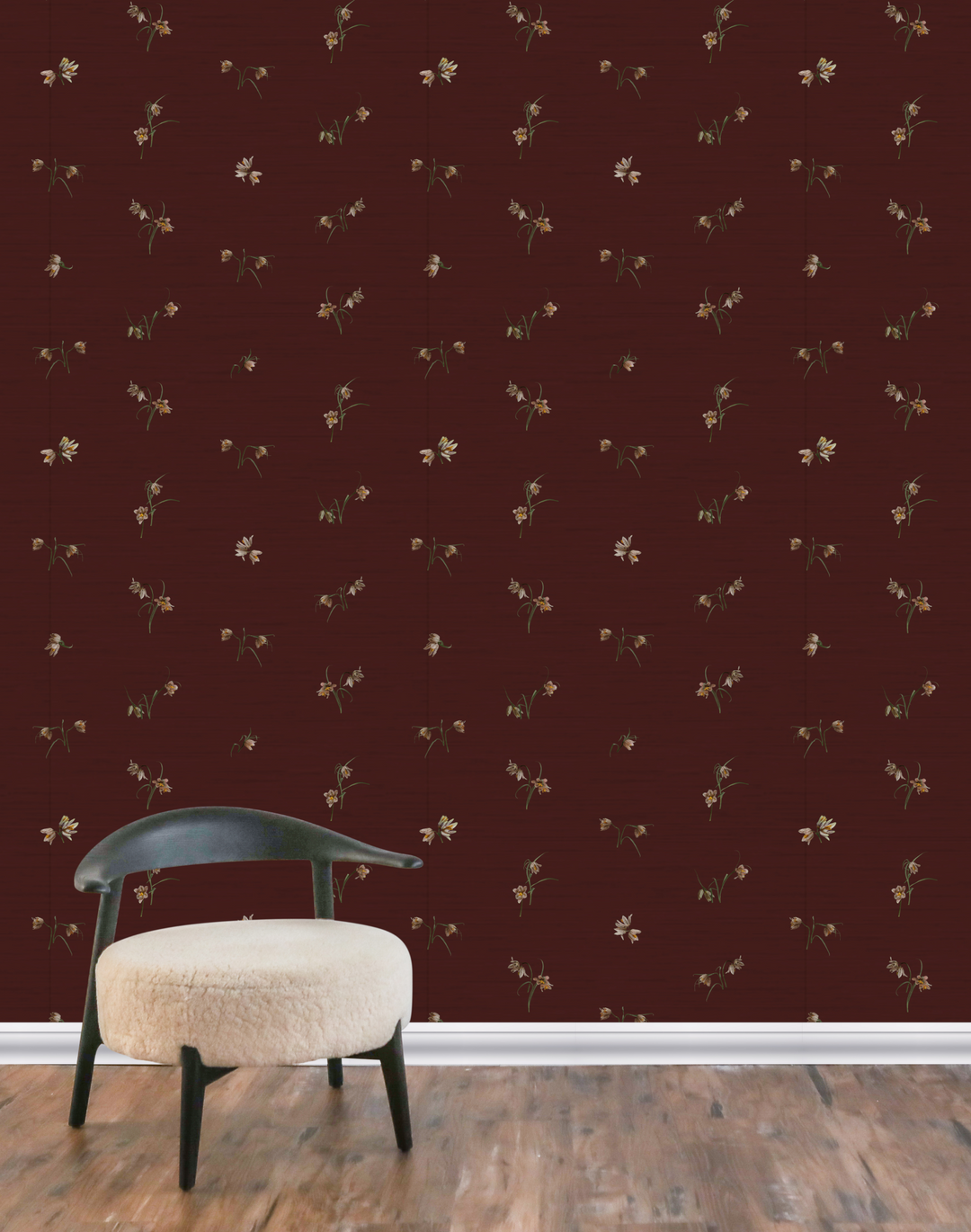 Fritillaria Grasscloth, Oxblood