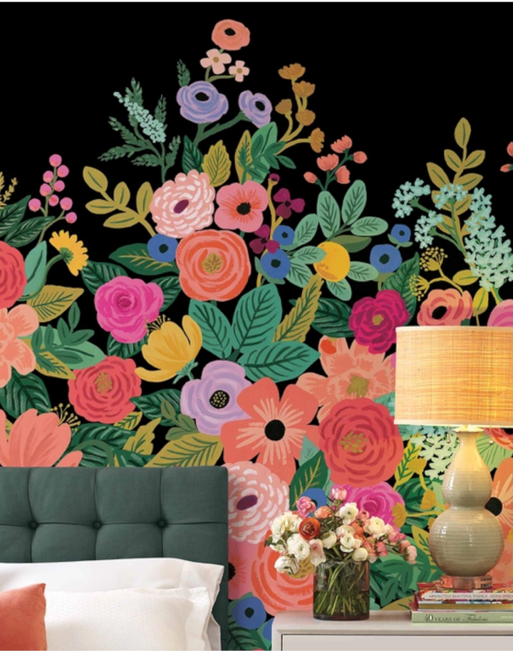 Garden Party Mural, Black R15192M