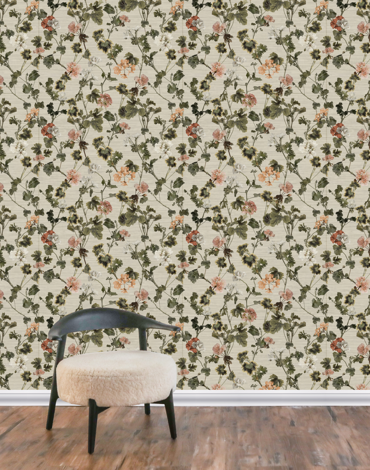Geranium Grasscloth, Terracotta