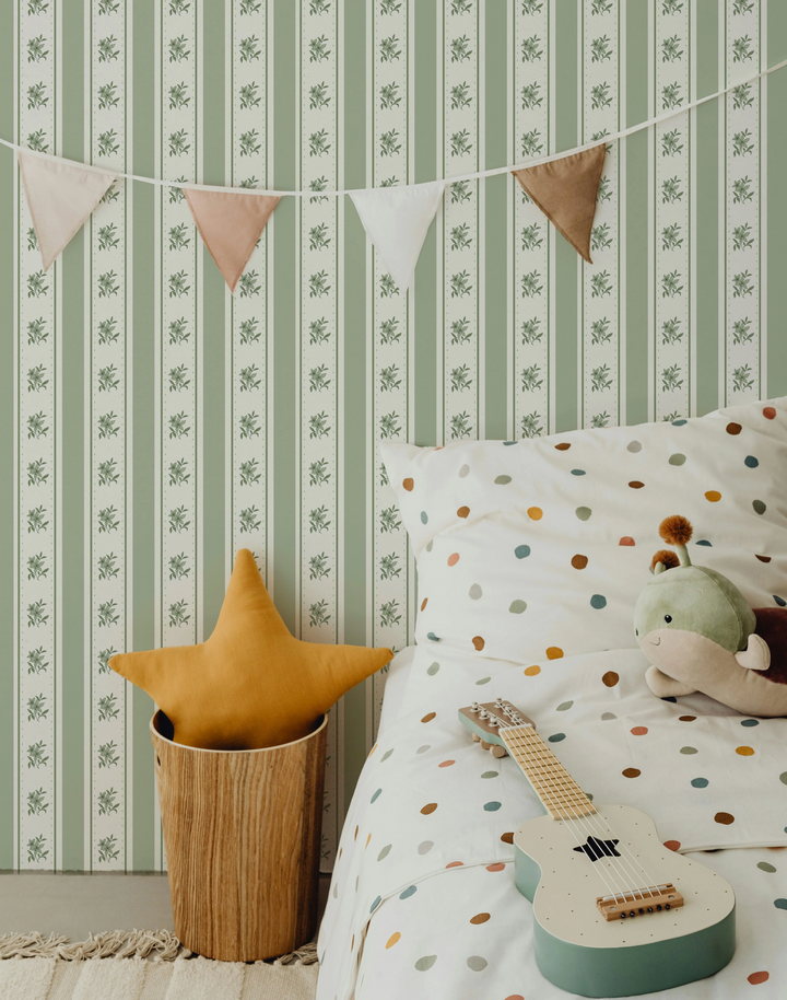 Glasshouse Stripe, Olive Feather