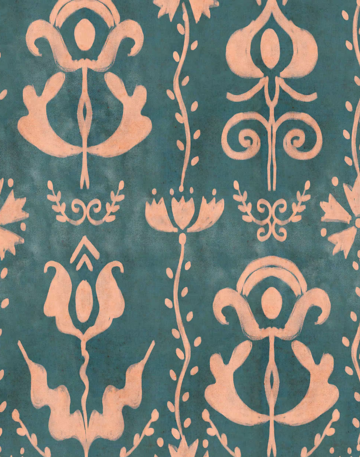 Grandma's Stencil, Milky Blue