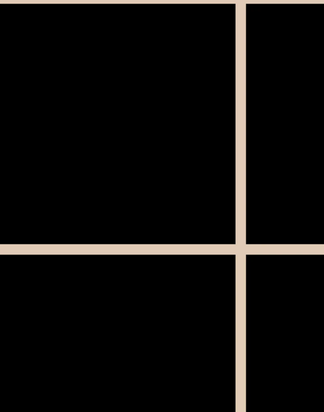 Grid - Large Bold, Line: Tan | Background: Black