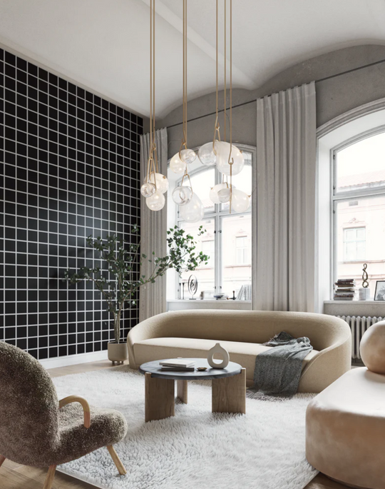 Grid - Large Bold, Line: White | Background: Black – The Pattern Collective