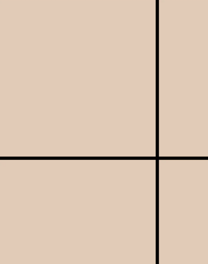 Grid - Large Thin, Line: Black | Background: Tan