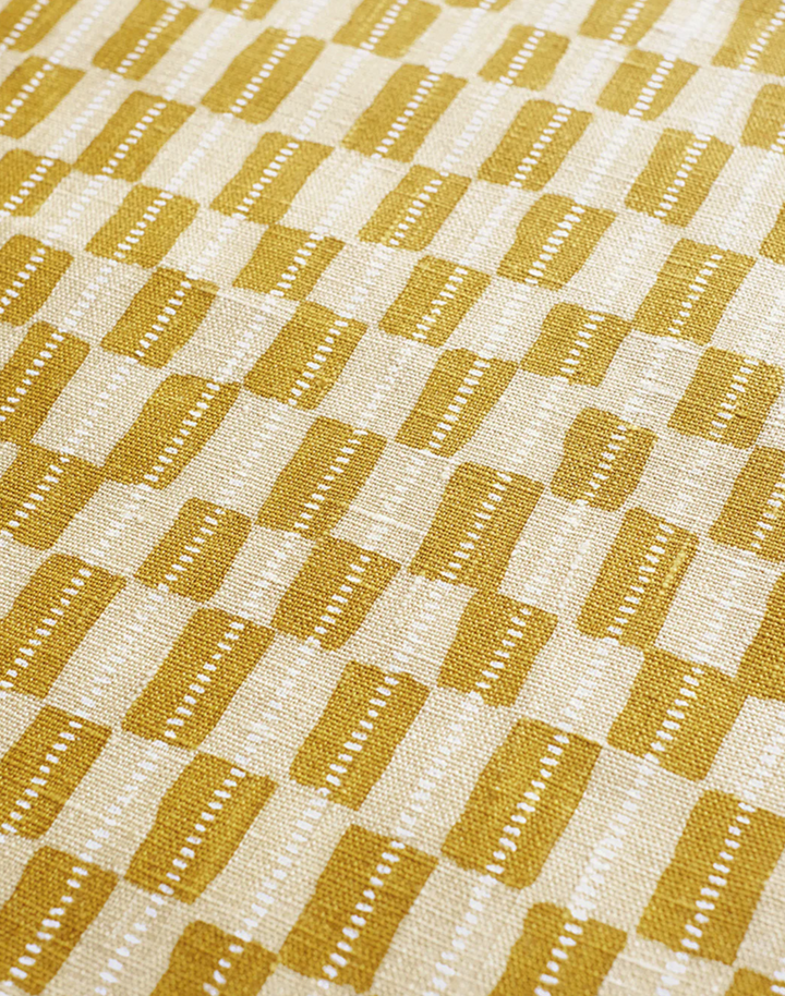 Gustav Linen Fabric, Mustard / Rye